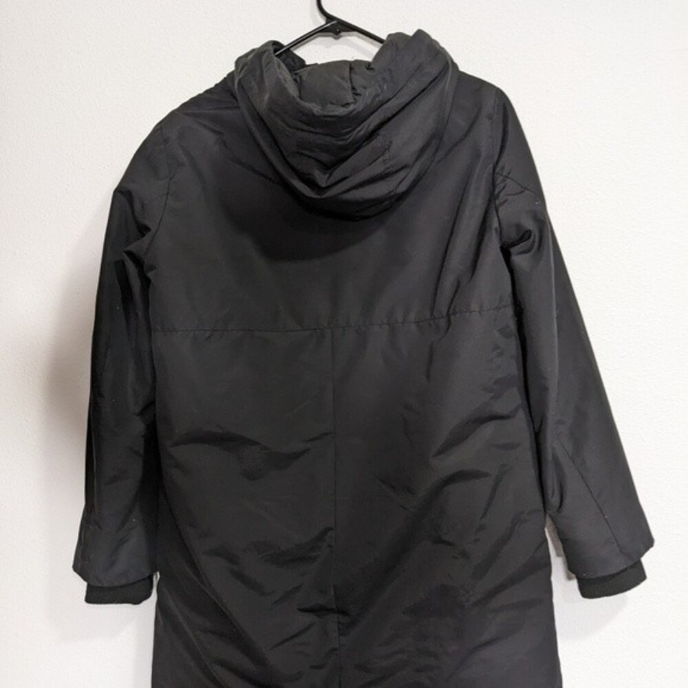Zara Basic Outerwear Black Hooded Padded Coat, Me… - image 2